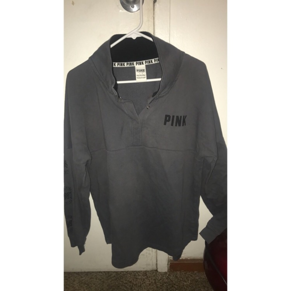 PINK half button up sweatshirt